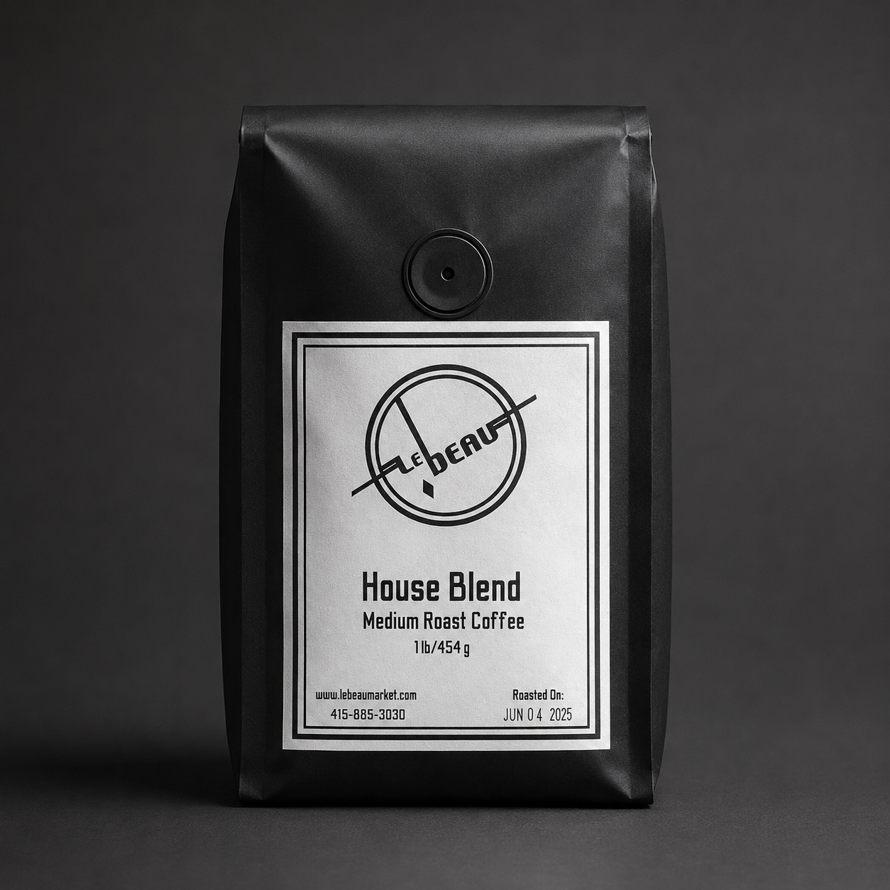 Bag of Le Beau House Blend coffee